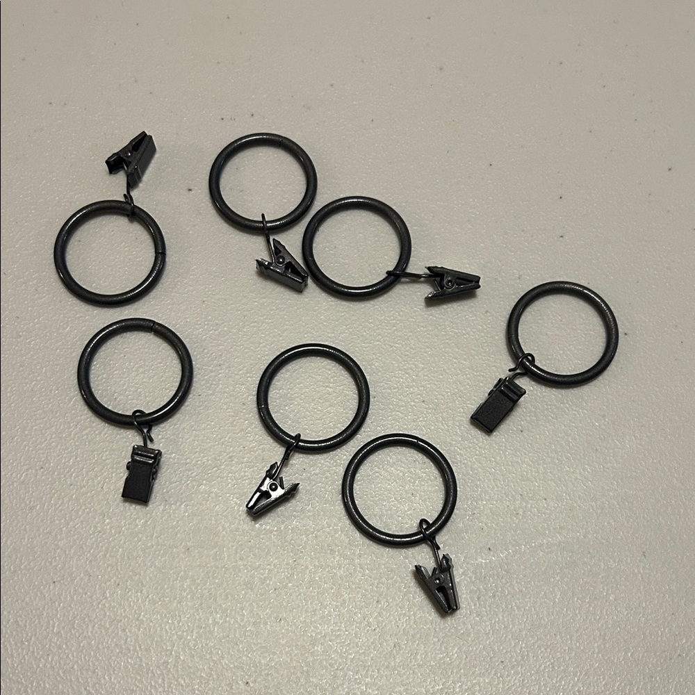 Bronze Metal Curtain Rings with Clips